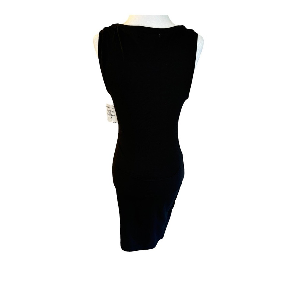 NEW Treasure & Bond Black Bodycon Dress Ruched Sleeveless Casual Mini Small NWT - Picture 3 of 6